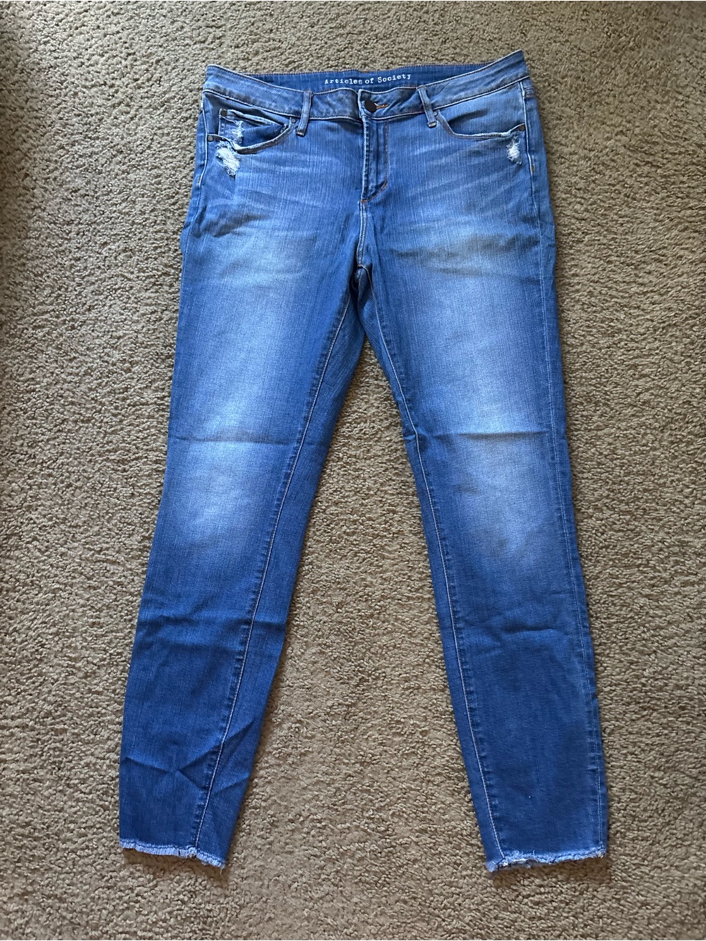 Articles of Society Blue Distressed Skinny Jeans